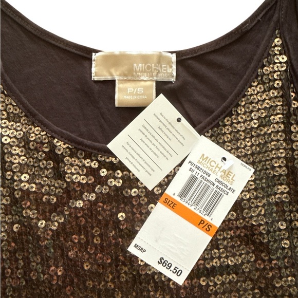 Michael Kors - Sequin Black & Gold Women's Tank Top - Picture 3 of 4